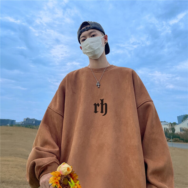 ！23秋季宽松大码港风rh麂皮绒圆领卫衣JW1968-p40控58,男装卫衣,星座508（原C305）