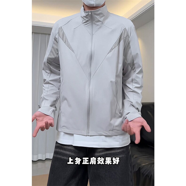 【现货】骑行防晒衣5X3027-TP55不网布拼接防晒服,男装夹克,电商A102