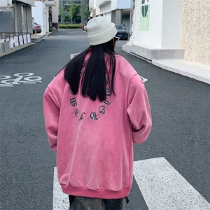 22新款秋复古美式水洗做旧宽松连帽男女中性卫衣301B-JB7892-P58图片