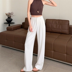 黑色西装阔腿裤2026新款春夏高腰小个子宽松垂感直筒拖地裤，女装休闲裤，云美莎专业女裤-全店现货