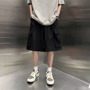 男春夏新款青少年时尚休闲可拆卸背带短裤K263P36图片