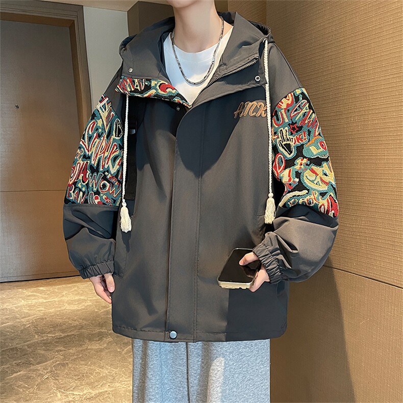春秋季绣花外套男女同款新款美式夹克XZ102B-1-JK2531P85,男装夹克,星座102B-1