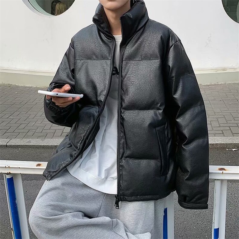 冬季棉衣男潮ins立领韩版潮流宽松pu皮棉服潮牌加厚外套my001-p90,男装皮衣,星座1008-2