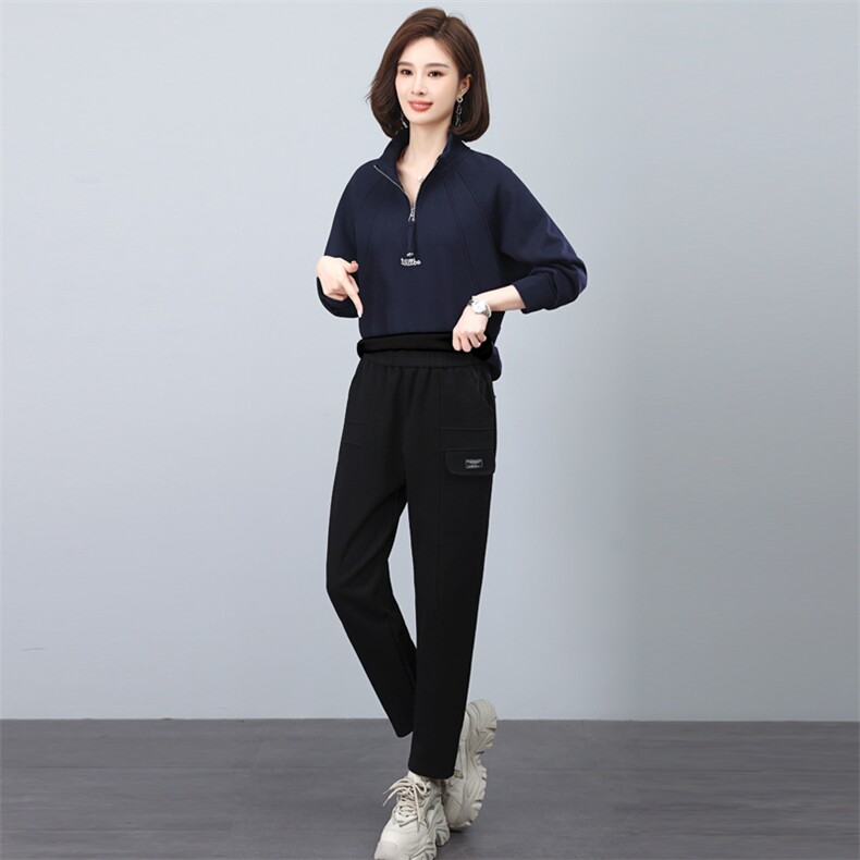 卫衣运动服套装2023新款冬季搭配品牌时尚休闲穿搭时尚妈妈两件套,女装套装/套裙,涵誉