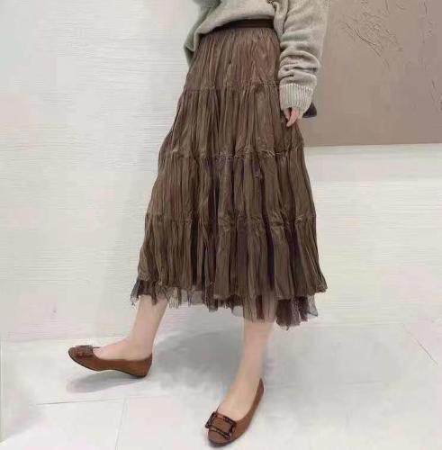 2021年冬季两面穿纱裙，一面纱一面丝绒，女装，曼希野