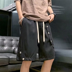 排扣短裤男夏季美式复古运动休闲裤子百搭宽松直筒五分裤3051P32，男装牛仔裤，星座410-2