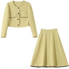 2023秋季时尚简约大方气质优雅显瘦修身百搭潮流两件套，女装套装/套裙，罗腾