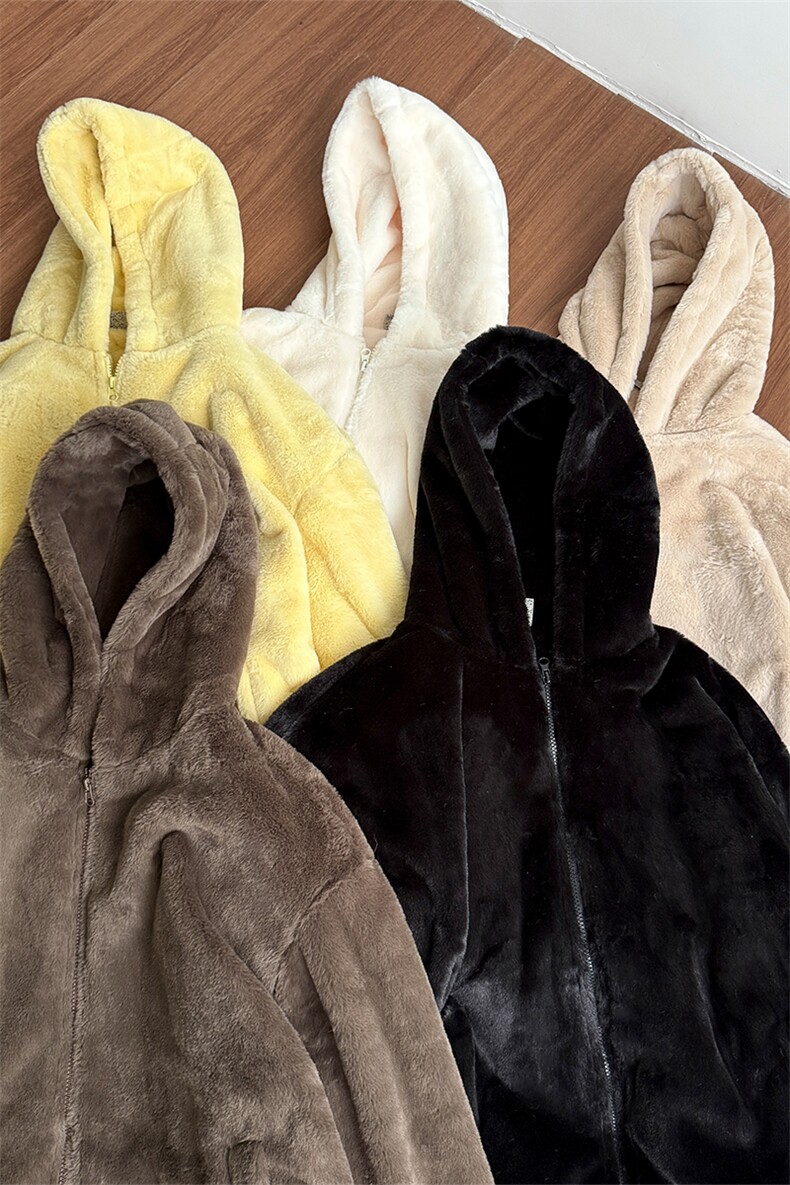 多色可选加绒加厚仿兔毛连帽棉服保暖上衣男女D2661-TP70138,男装棉衣,电商A102