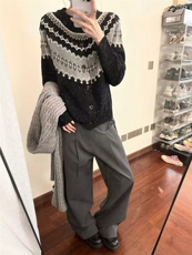 现货~星空费尔岛开衫针织毛衣外套MY2583批68，男装针织衫/毛衣，星座1411A-6