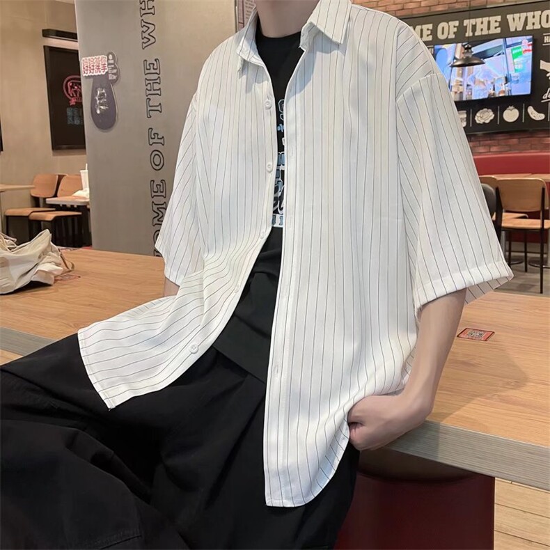 短袖衬衫春款男港风潮流C018P30,男装衬衫,星座1116-2