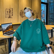 华夫格短袖高品质重磅220克笑脸圆圈印花HT329-特p16，男装T恤，星座508（原C305）
