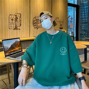 华夫格短袖 高品质重磅220克 笑脸圆圈印花HT329-特p16图片
