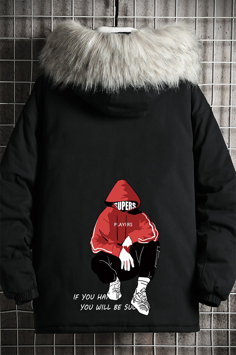 MM48051-P130冬季大毛领衣男士大码加厚袄男服网格挂拍,男装棉衣,电商A040A