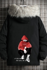 MM48051-P130冬季大毛领衣男士大码加厚袄男服网格挂拍，男装棉衣，电商A040A