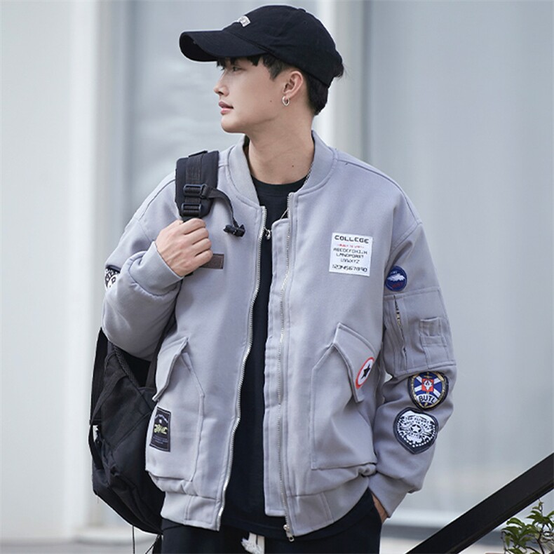 冬季棉服夹克棉衣棒球服外套男流贴标工装情侣款C569-85图片