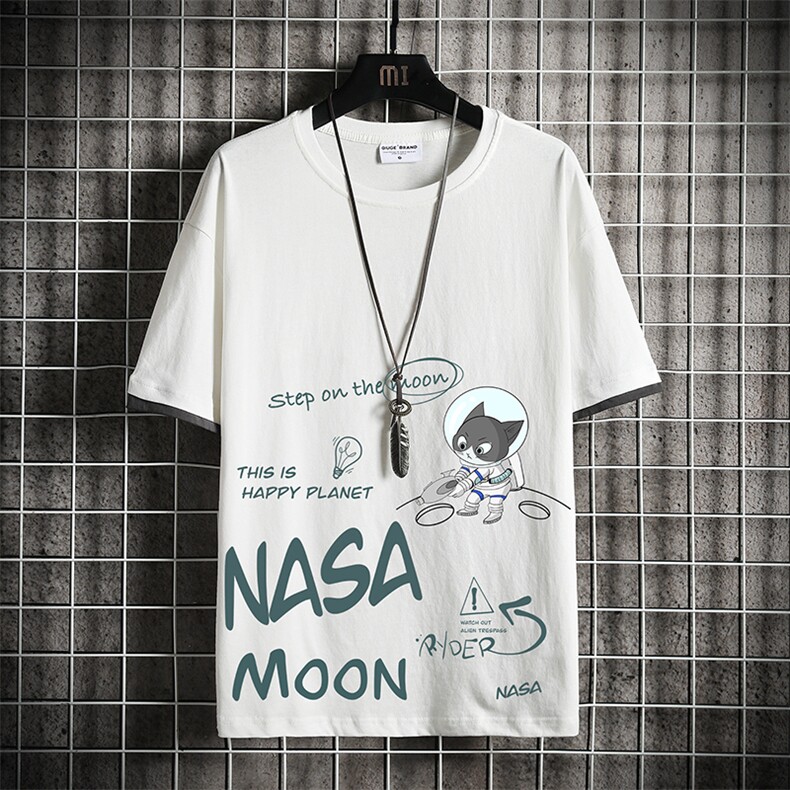 JT55187-P25 假两件短袖t恤男大码胖子半袖体恤半截袖 网格图片