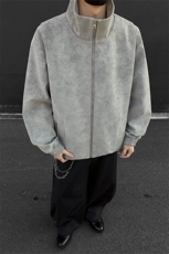 休闲扎染夹克春季立领棒球设计感上衣外套男女C64152-TP65不，男装夹克，电商A102