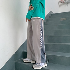 宽松直筒裤子男夏季薄款阔腿ins潮牌运动长裤潮流休闲裤K710-P30，男装休闲裤，星座512-2