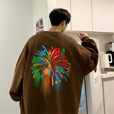 秋季新款320G华棉圆领卫衣面布棉WH3237-P35控58，男装卫衣，电商B370