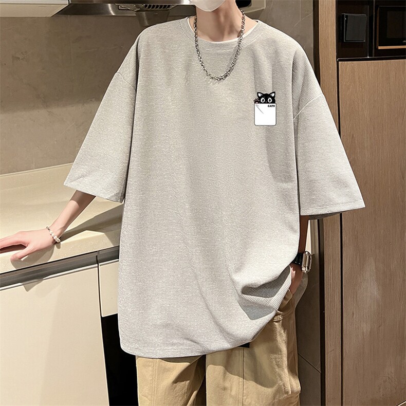 华夫格t恤男短袖男大码五分袖大皂风HT73397-P22,男装T恤,电商A040
