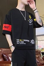 短袖t恤男宽松大码夏装潮牌休闲印花体恤衫DT05P30，男装T恤，电商A086