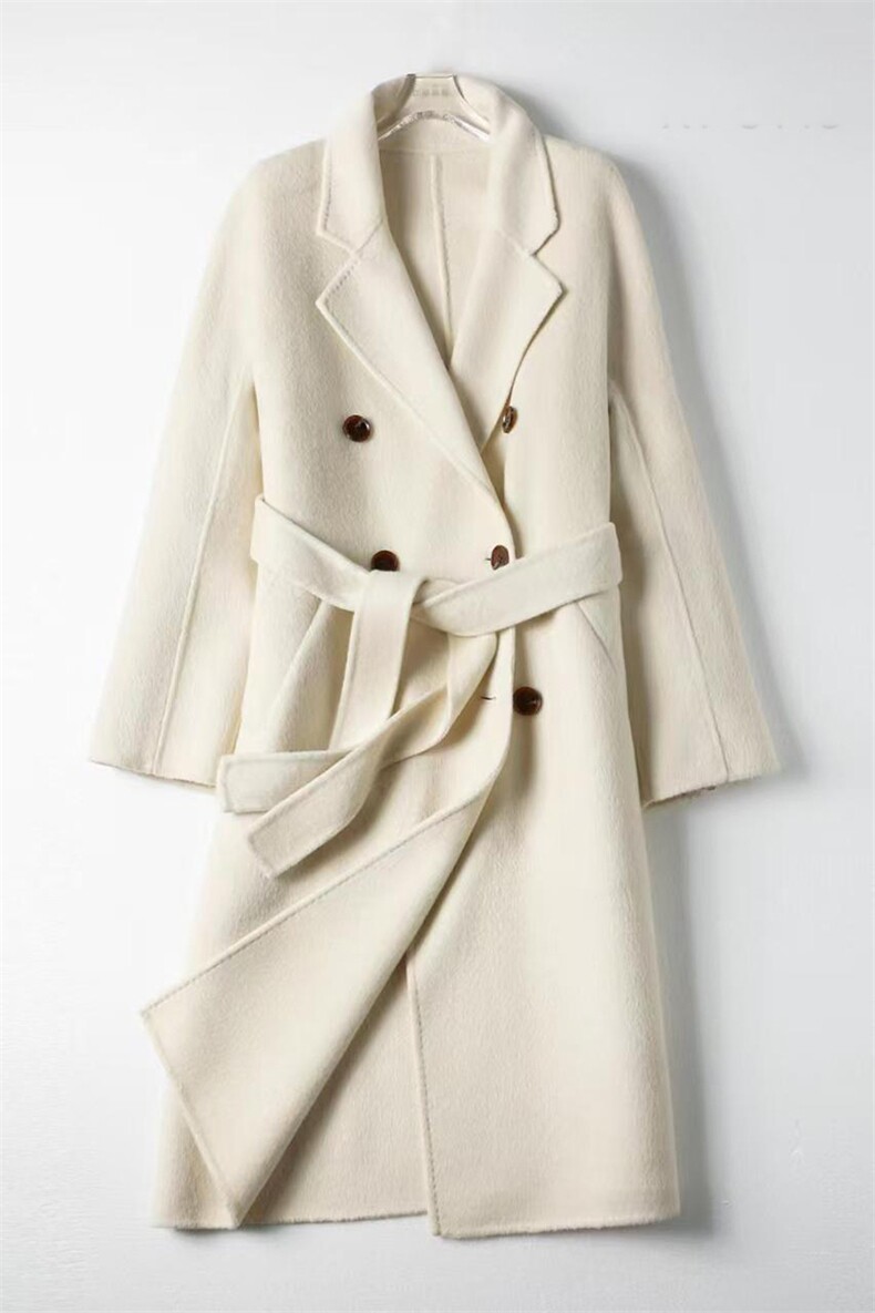 2025年秋季长袖时尚双面呢大衣时尚百搭通勤简约休闲，女装双面呢大衣，森墨