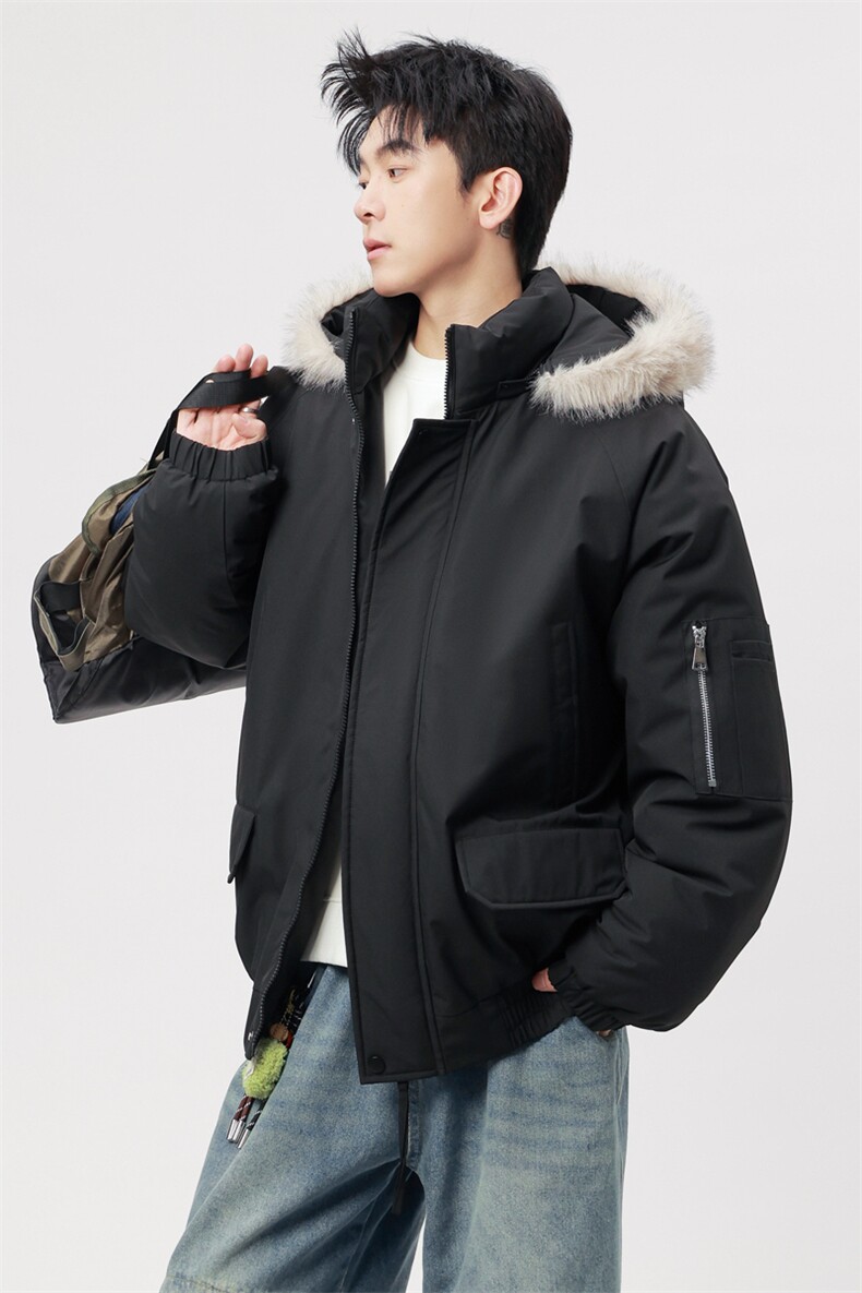 自家图有视频复古加绒毛领外套棉衣新款连帽派克棉服M2572p95,男装棉衣,电商D315