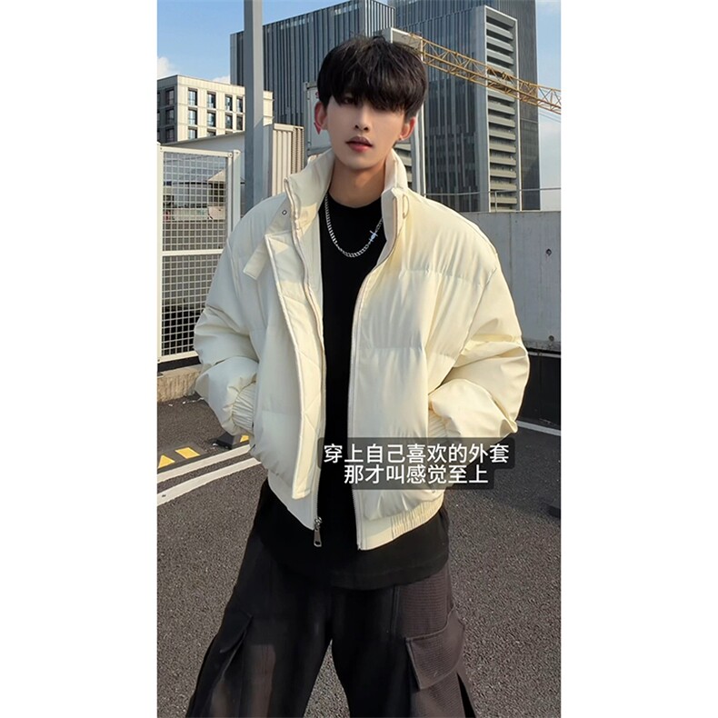 经典短款设计舒适港风文艺上衣秋冬新款个性时髦棉衣HY875P95,男装棉衣,电商A102B