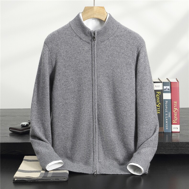 2025年秋季新款百搭半高拉链，男装针织衫/毛衣，绒誉暖羊绒