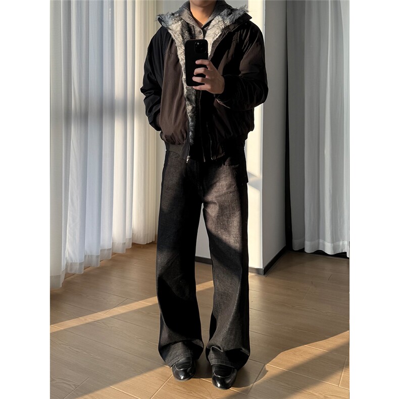 型男boxy夹克版型美潮毛领座山雕棉服W1808/特P95,男装夹克,电商B350