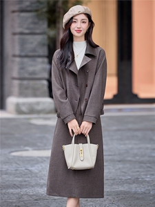 今年流行毛呢气质套装女2025深秋初冬新款翻领短外套半身裙一整套图片