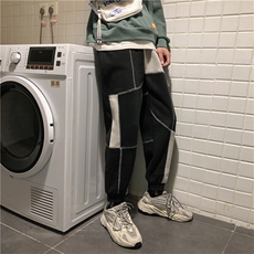 加绒加厚拼色休闲裤潮牌B342-K6329-P55控68，男装卫衣，电商B342