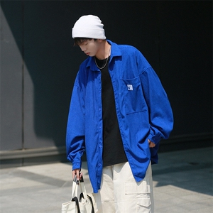 秋冬新款 港风日系复古灯芯绒外套长袖衬衫宽松bf情侣款 H217/P45图片