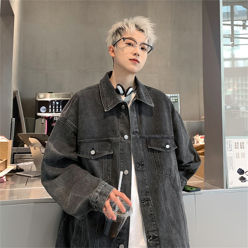 得物二开大货男女百搭牛仔夹克大码宽松休闲牛仔外套JK778-P60,男装工装外套,星座1103-3