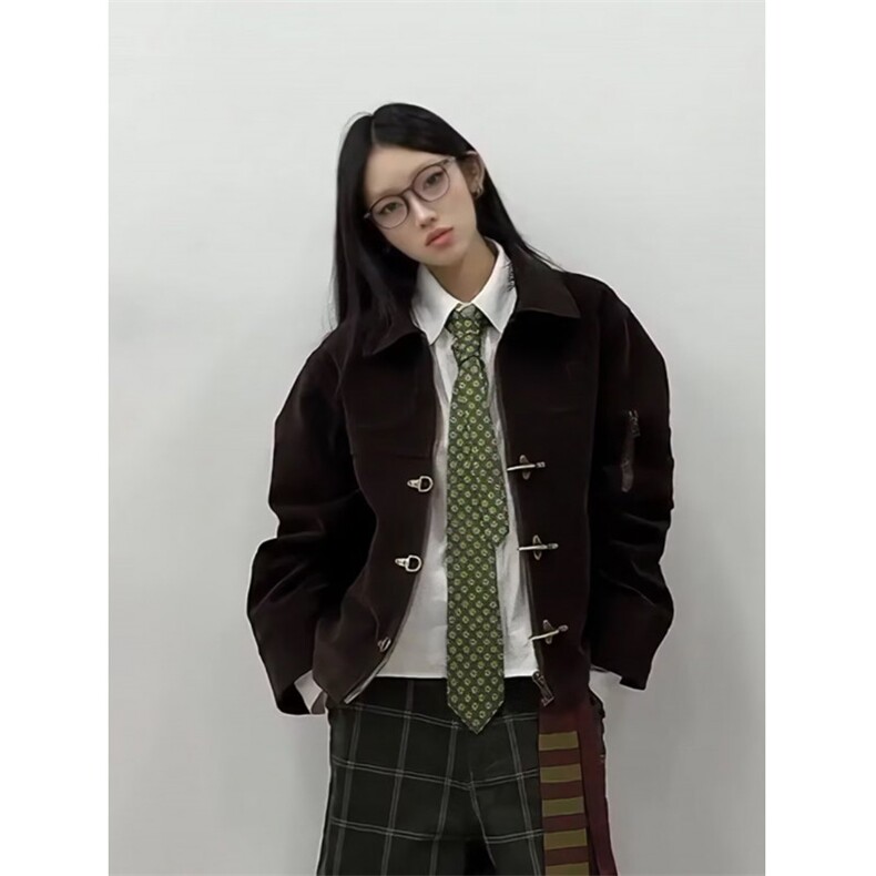 W10458-P95网图现货美式翻领飞行夹克工装休闲棒球服外套飞机扣,男装夹克,星座1608