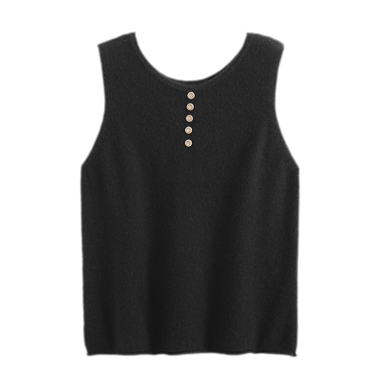女士秋冬打底平面带扣子吊带背心山，女装背心吊带，丽特绒
