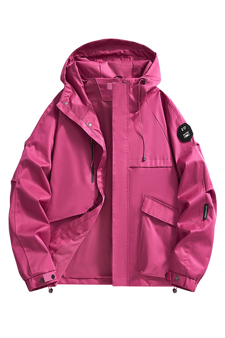 春秋户外冲锋衣男女同款防风防水连帽工装外套登山服夹克2481-P75,男装夹克,星座1403A