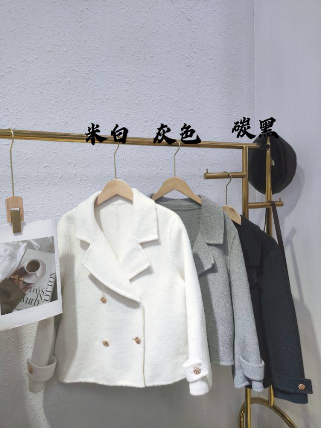 2025秋冬反季新款高品质简约风格百搭100%双面羊毛大衣,女装羊绒大衣,依嘟服饰