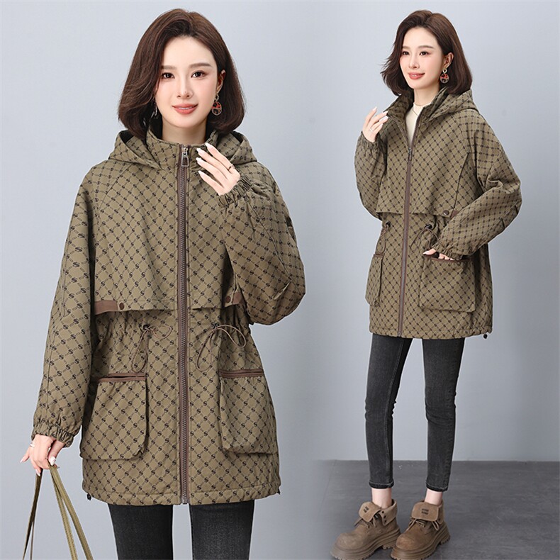 冬装加绒加厚外套中年时尚仿兔毛派克服中老年女宽松棉服,女装大码女装,奕阳依阁
