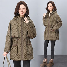 冬装加绒加厚外套中年时尚仿兔毛派克服中老年女宽松棉服，女装大码女装，奕阳依阁