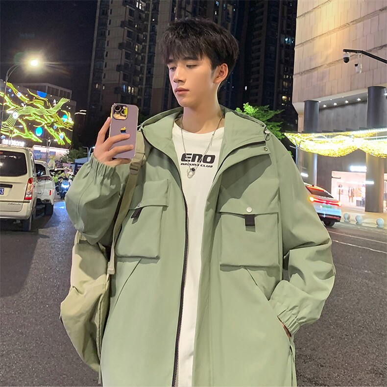休闲拉链夹克情侣冲锋衣防风衣连帽外套JK451p75,男装夹克,电商D315