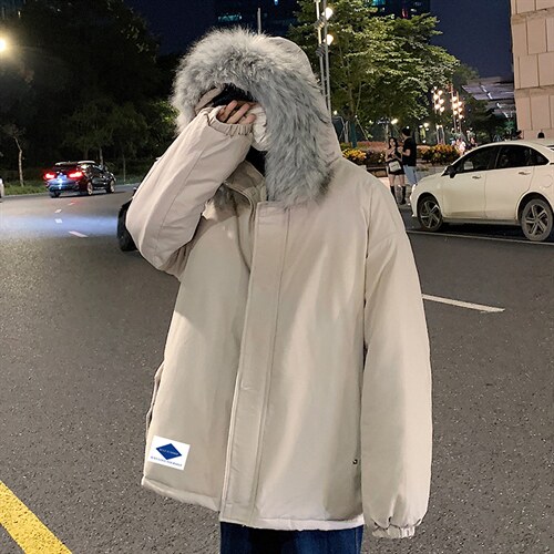 MM48061-P130冬季大毛领棉衣男士大码加厚棉袄男棉服,男装棉衣,电商A040