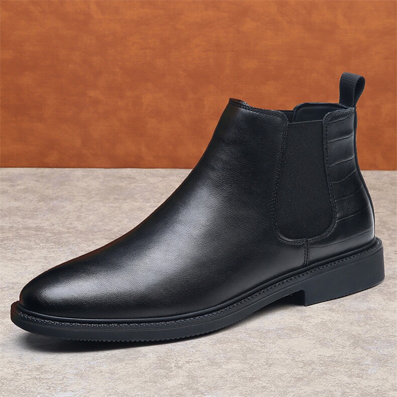 X4391-150切尔西靴男士2024冬季新款加绒马丁靴百搭短靴，男鞋切尔西靴，星座1407-3