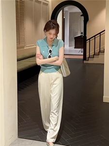 夏日特调白色显瘦阔腿裤夏季棉麻裤女2025新款图片