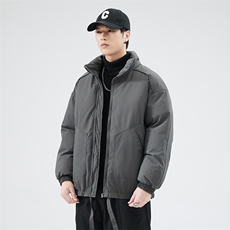 现货冬季美式休闲加厚雪山外套夹克立领纯色三防户外工装棉服，男装夹克，电商A443
