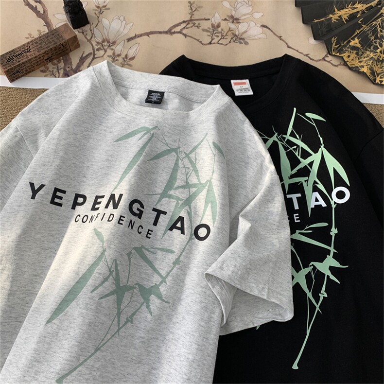 抖音直播供货 纯棉260克印花短袖T恤A158-T308-P28控48图片