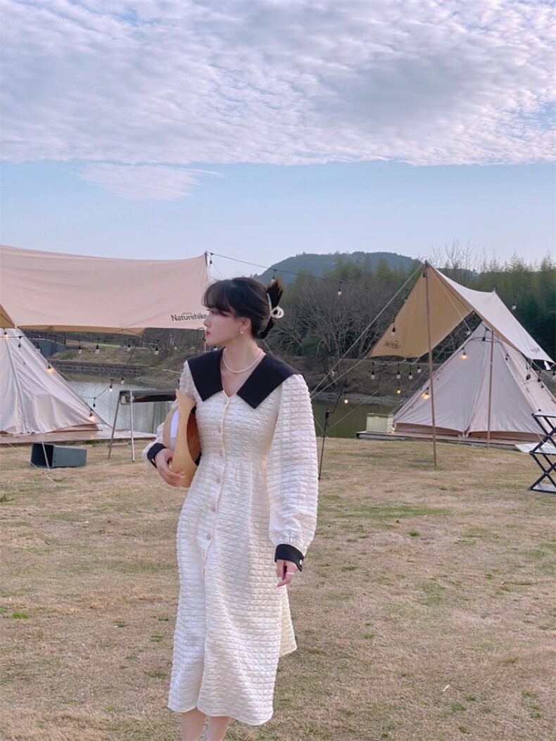 重工海军领连衣裙，女装连衣裙，驿谷