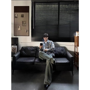 网图有货 蓝色格子长袖衬衫男女宽松休闲外套 A797-P35图片