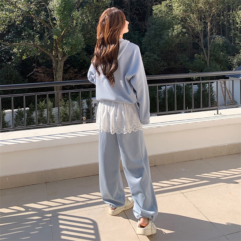 现货-春季新款蓝色花边两件套203-8866-P165-K238,女装套装/套裙,浙宝203