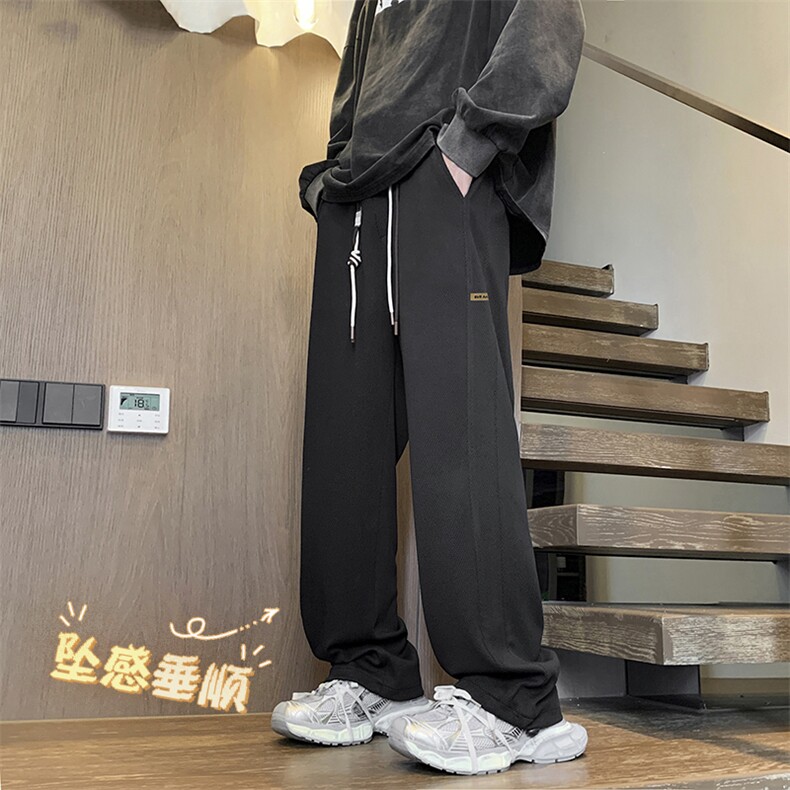 宽松百搭休闲舒适垂顺束脚裤菠萝格潮流拖地裤 K936-特批32图片